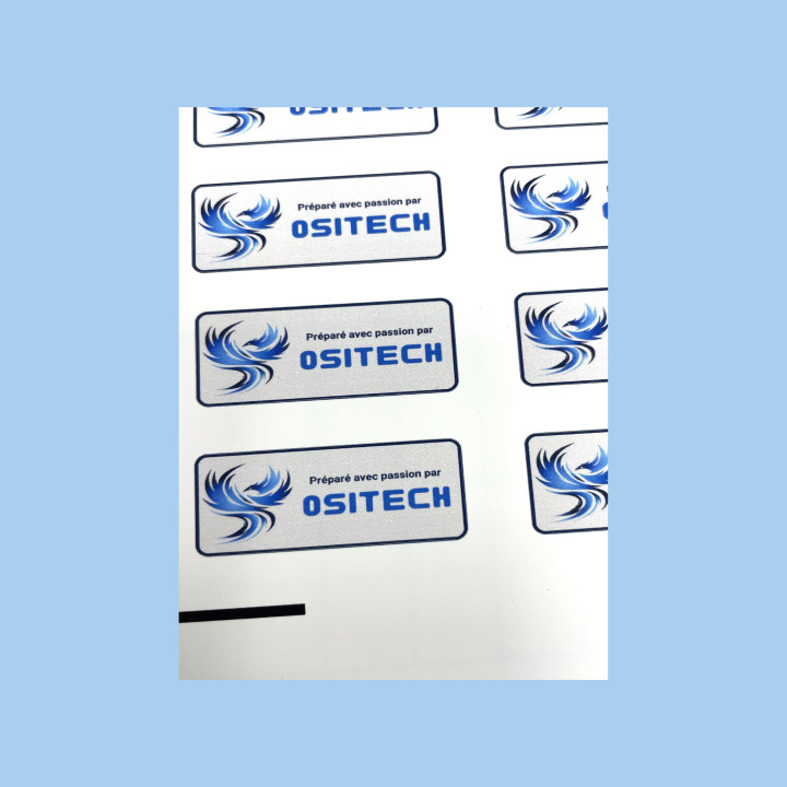 Planche A4 de 30 stickers personnalisés rectangles - Entreprises