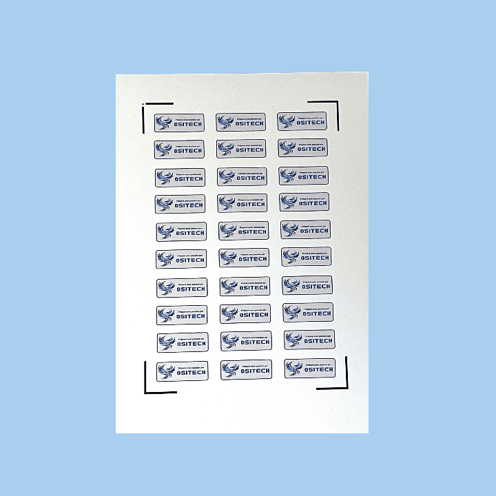 Planche A4 de 30 stickers personnalisés rectangles - Entreprises
